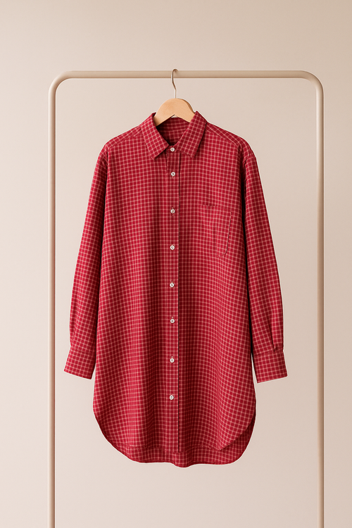Cherriette Check – Oversized Button-Down Shirt
