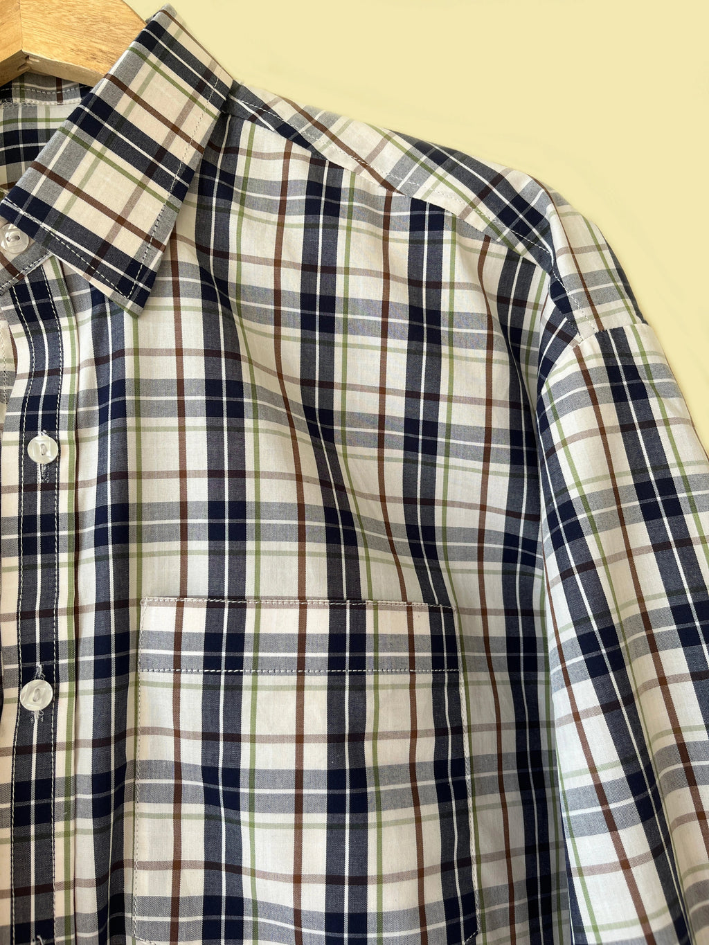 Blue check oversized button down shirt