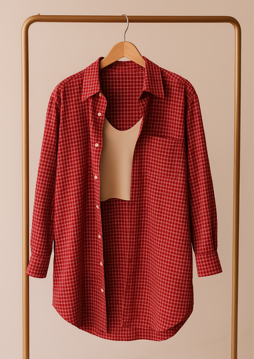 Cherriette Check Oversized Button-Down Shirt