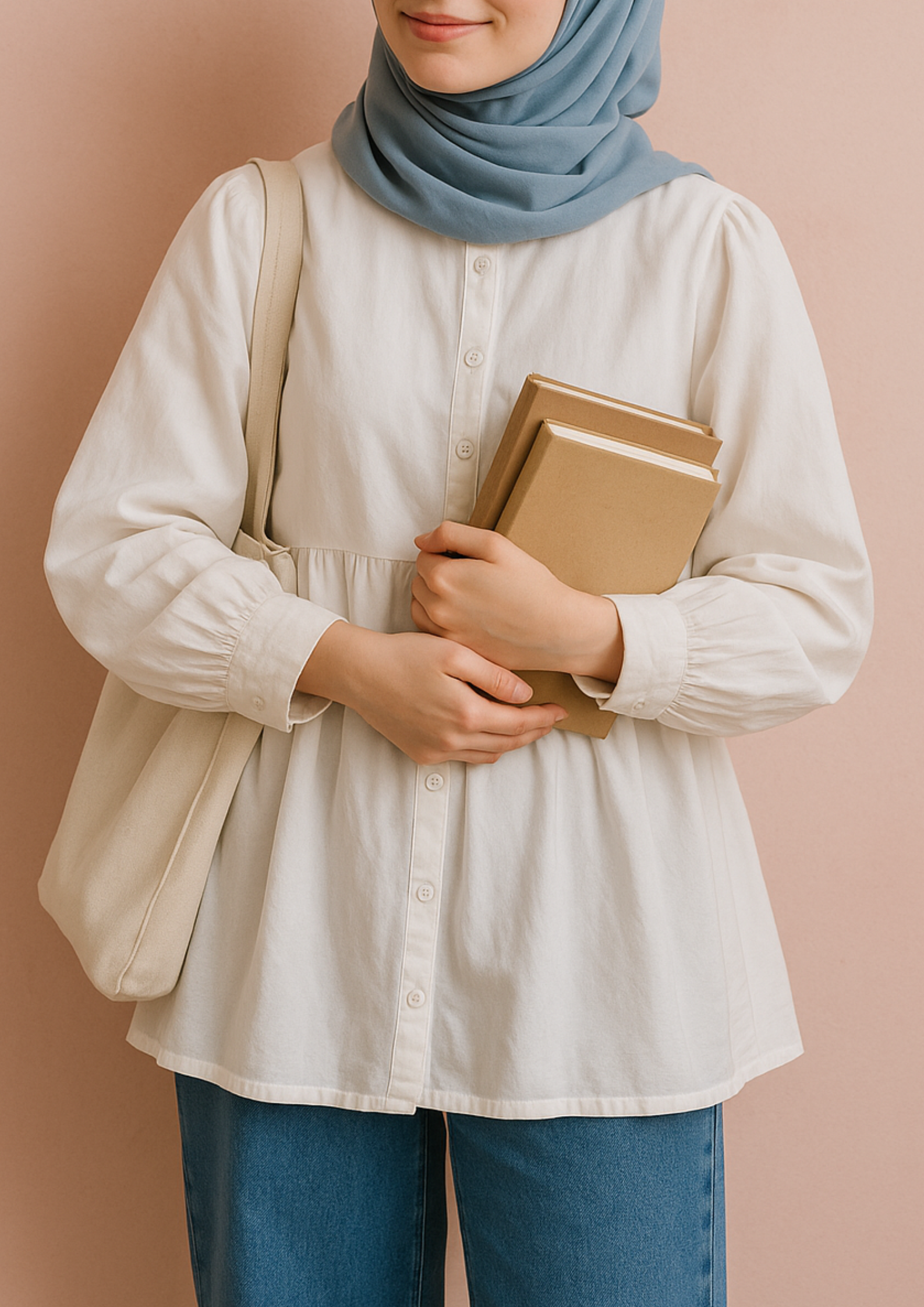 Ivory Breeze Button-Down Peplum