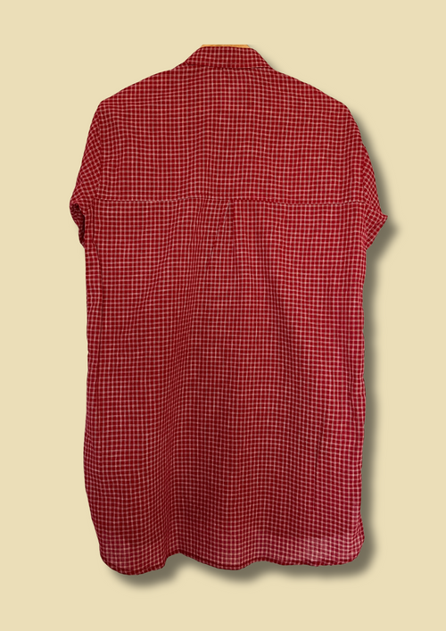 Cherriette Check – Oversized Button-Down Shirt