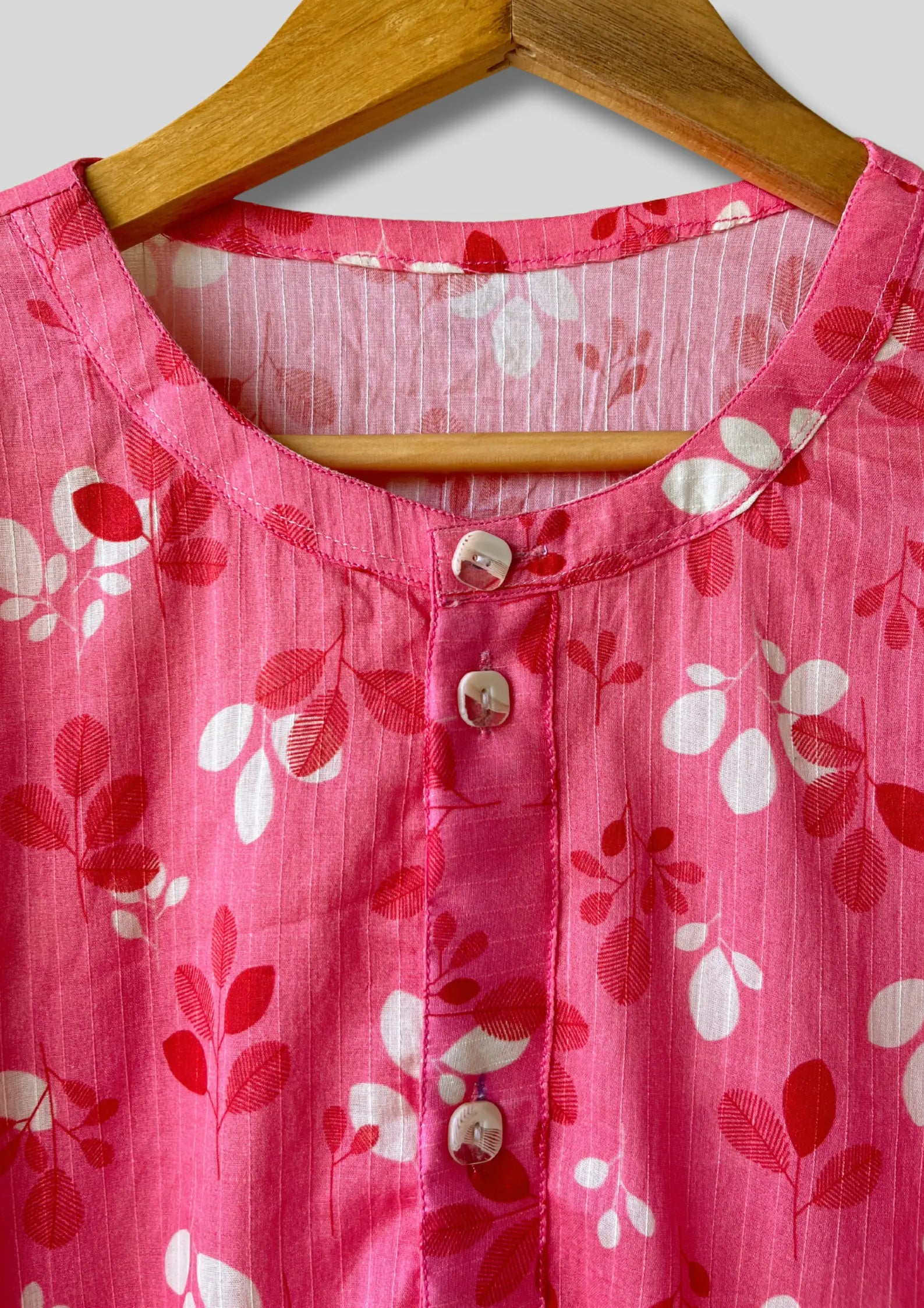 Blush Bloom Button-Down Peplum