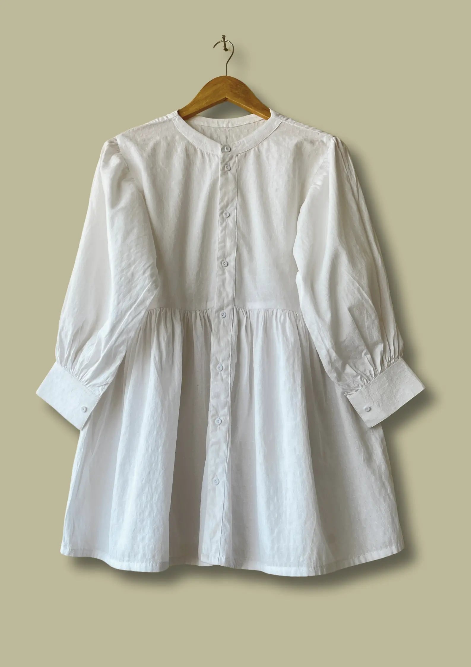 Ivory Breeze Button-Down Peplum