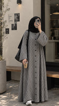 Black & White Oversized Abaya Shirt