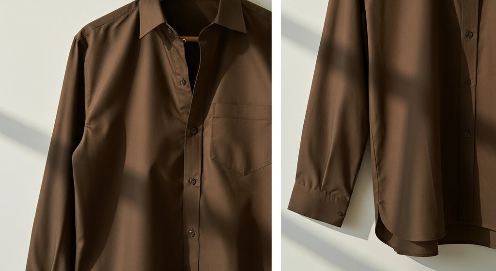 Coffee Brown Oversized Button-Down Shirt